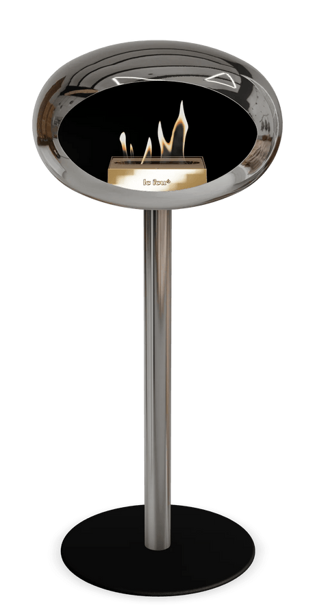 Le Feu - Dome Chromed Silver Ground Steel High Pole - Fireplace - Majestic Patio