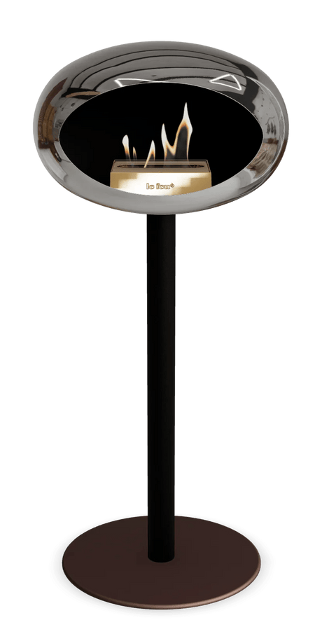 Le Feu - Dome Chromed Silver Ground Steel High Pole - Fireplace - Majestic Patio