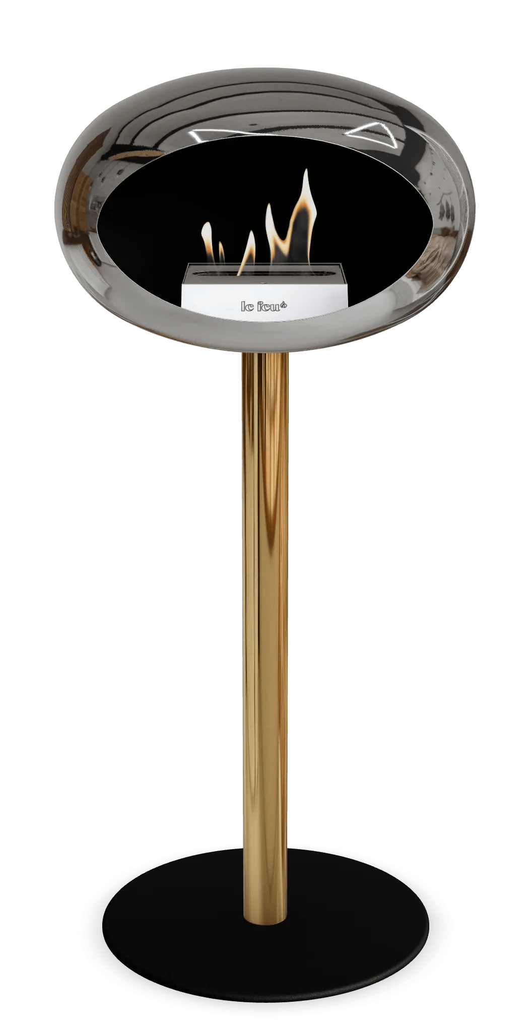 Le Feu - Dome Chromed Silver Ground Steel High Pole - Fireplace - Majestic Patio