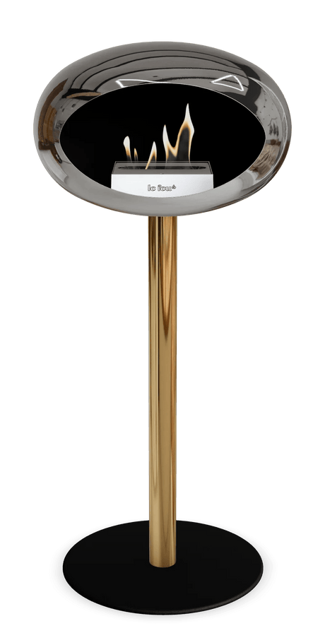 Le Feu - Dome Chromed Silver Ground Steel High Pole - Fireplace - Majestic Patio