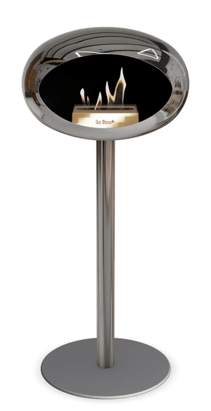 Le Feu - Dome Chromed Silver Ground Steel High Pole - Fireplace - Majestic Patio