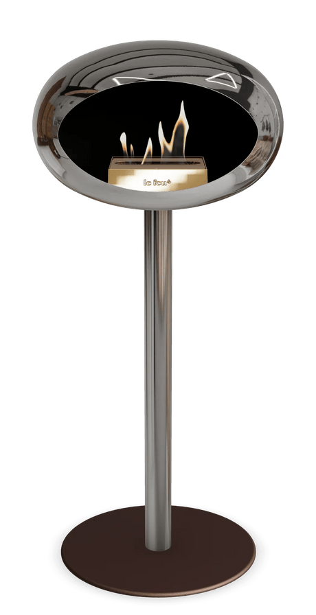 Le Feu - Dome Chromed Silver Ground Steel High Pole - Fireplace - Majestic Patio