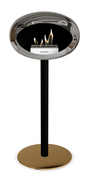 Le Feu - Dome Chromed Silver Ground Steel High Pole - Fireplace - Majestic Patio