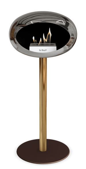 Le Feu - Dome Chromed Silver Ground Steel High Pole - Fireplace - Majestic Patio