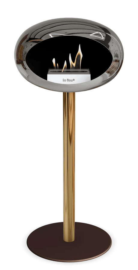 Le Feu - Dome Chromed Silver Ground Steel High Pole - Fireplace - Majestic Patio