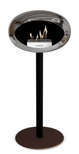 Le Feu - Dome Chromed Silver Ground Steel High Pole - Fireplace - Majestic Patio