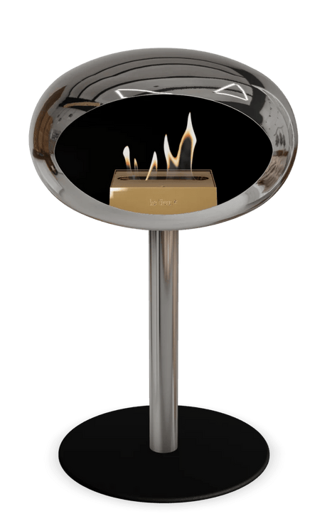 Le Feu - Dome Chromed Silver Ground Steel Low Pole - Fireplace - Majestic Patio