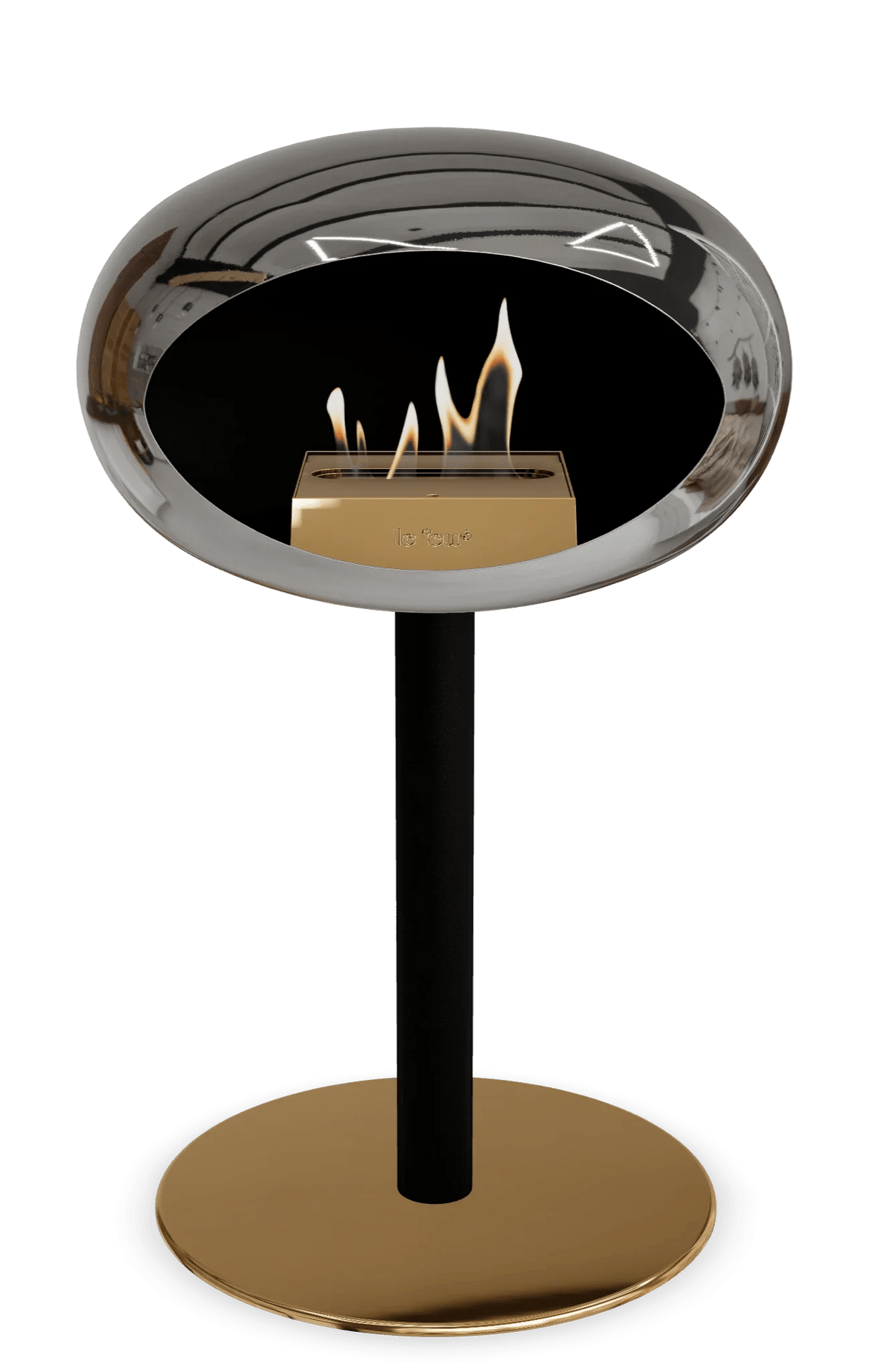 Le Feu - Dome Chromed Silver Ground Steel Low Pole - Fireplace - Majestic Patio