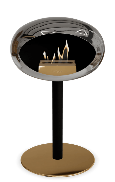 Le Feu - Dome Chromed Silver Ground Steel Low Pole - Fireplace - Majestic Patio