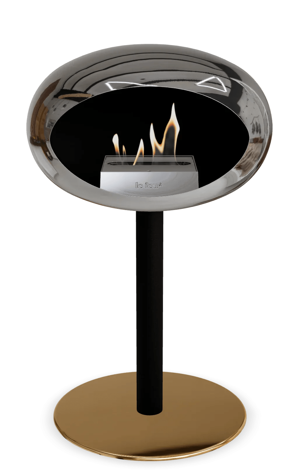 Le Feu - Dome Chromed Silver Ground Steel Low Pole - Fireplace - Majestic Patio