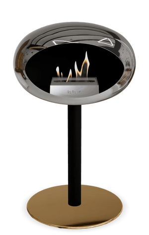 Le Feu - Dome Chromed Silver Ground Steel Low Pole - Fireplace - Majestic Patio