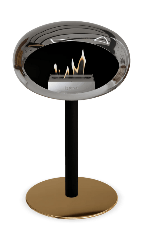 Le Feu - Dome Chromed Silver Ground Steel Low Pole - Fireplace - Majestic Patio