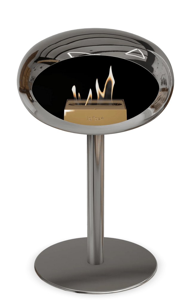 Le Feu - Dome Chromed Silver Ground Steel Low Pole - Fireplace - Majestic Patio