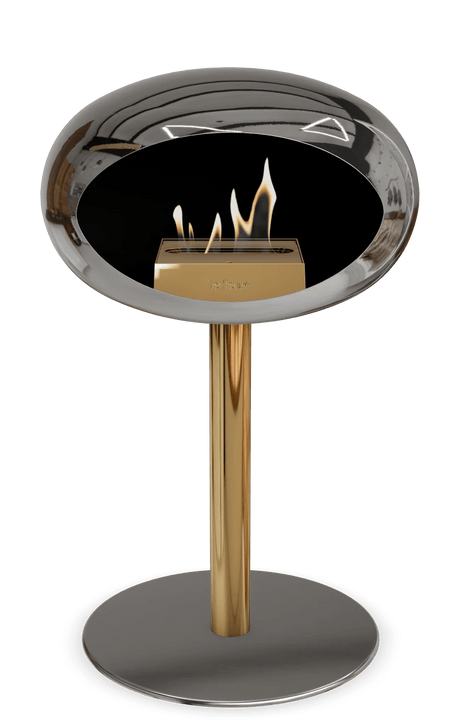 Le Feu - Dome Chromed Silver Ground Steel Low Pole - Fireplace - Majestic Patio