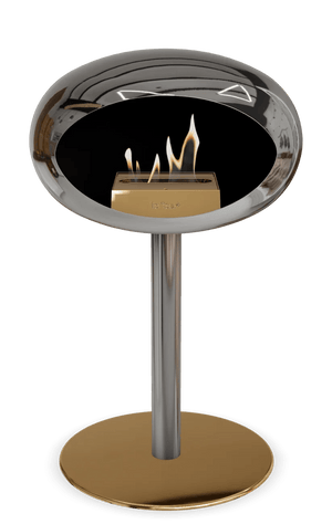 Le Feu - Dome Chromed Silver Ground Steel Low Pole - Fireplace - Majestic Patio