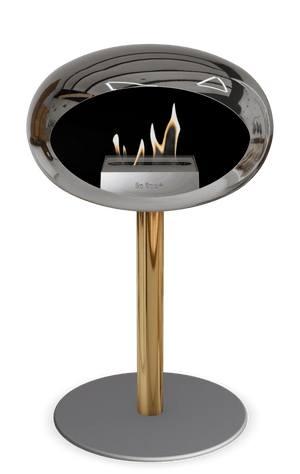 Le Feu - Dome Chromed Silver Ground Steel Low Pole - Fireplace - Majestic Patio