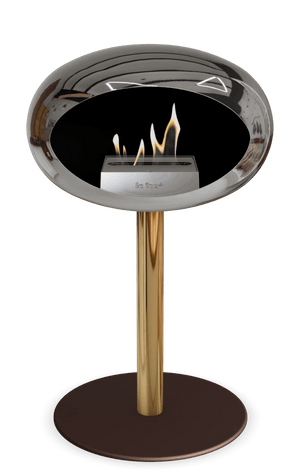 Le Feu - Dome Chromed Silver Ground Steel Low Pole - Fireplace - Majestic Patio