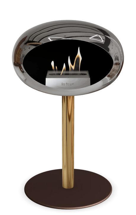 Le Feu - Dome Chromed Silver Ground Steel Low Pole - Fireplace - Majestic Patio