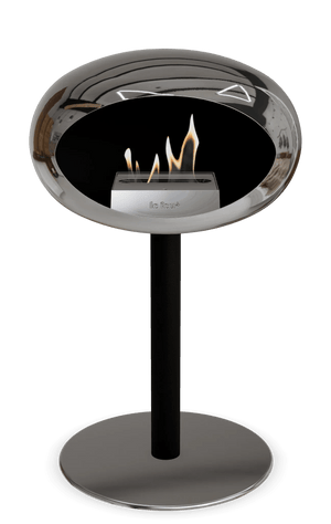 Le Feu - Dome Chromed Silver Ground Steel Low Pole - Fireplace - Majestic Patio