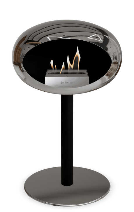 Le Feu - Dome Chromed Silver Ground Steel Low Pole - Fireplace - Majestic Patio