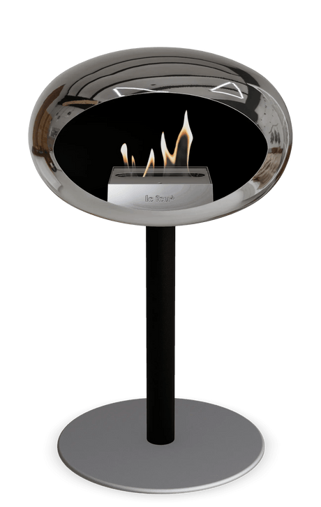 Le Feu - Dome Chromed Silver Ground Steel Low Pole - Fireplace - Majestic Patio