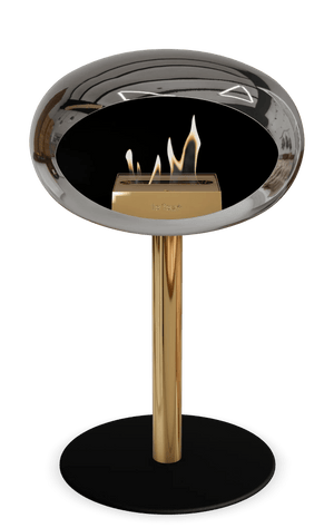 Le Feu - Dome Chromed Silver Ground Steel Low Pole - Fireplace - Majestic Patio