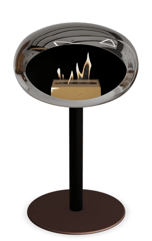 Le Feu - Dome Chromed Silver Ground Steel Low Pole - Fireplace - Majestic Patio