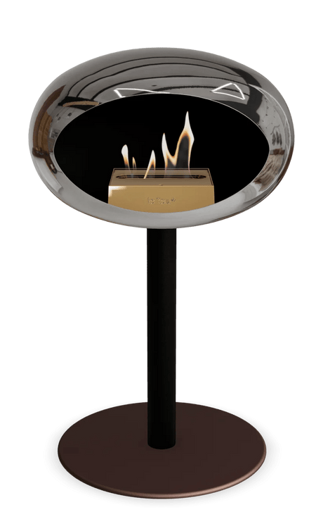 Le Feu - Dome Chromed Silver Ground Steel Low Pole - Fireplace - Majestic Patio