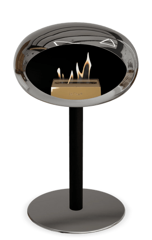 Le Feu - Dome Chromed Silver Ground Steel Low Pole - Fireplace - Majestic Patio