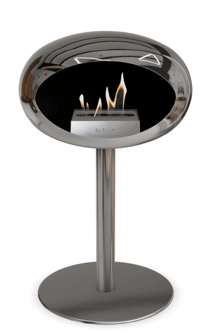 Le Feu - Dome Chromed Silver Ground Steel Low Pole - Fireplace - Majestic Patio