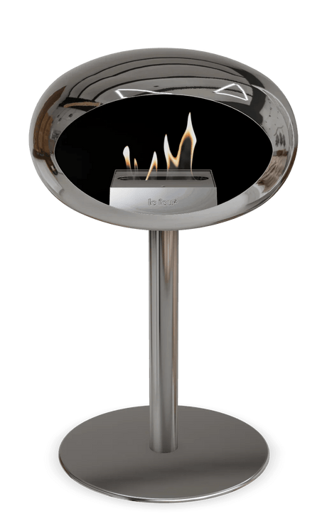 Le Feu - Dome Chromed Silver Ground Steel Low Pole - Fireplace - Majestic Patio