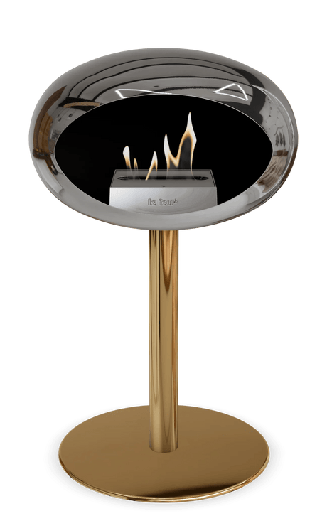 Le Feu - Dome Chromed Silver Ground Steel Low Pole - Fireplace - Majestic Patio