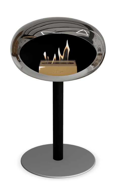 Le Feu - Dome Chromed Silver Ground Steel Low Pole - Fireplace - Majestic Patio