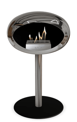 Le Feu - Dome Chromed Silver Ground Steel Low Pole - Fireplace - Majestic Patio