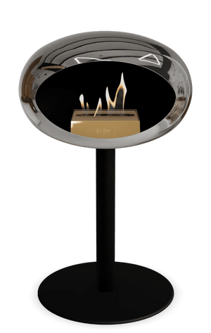 Le Feu - Dome Chromed Silver Ground Steel Low Pole - Fireplace - Majestic Patio