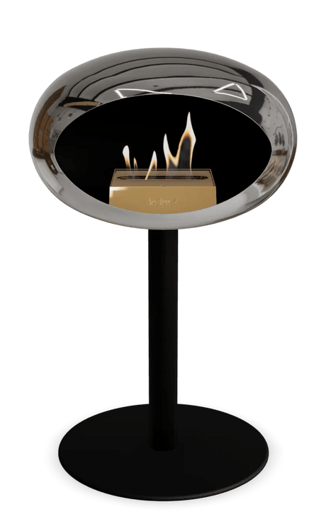 Le Feu - Dome Chromed Silver Ground Steel Low Pole - Fireplace - Majestic Patio