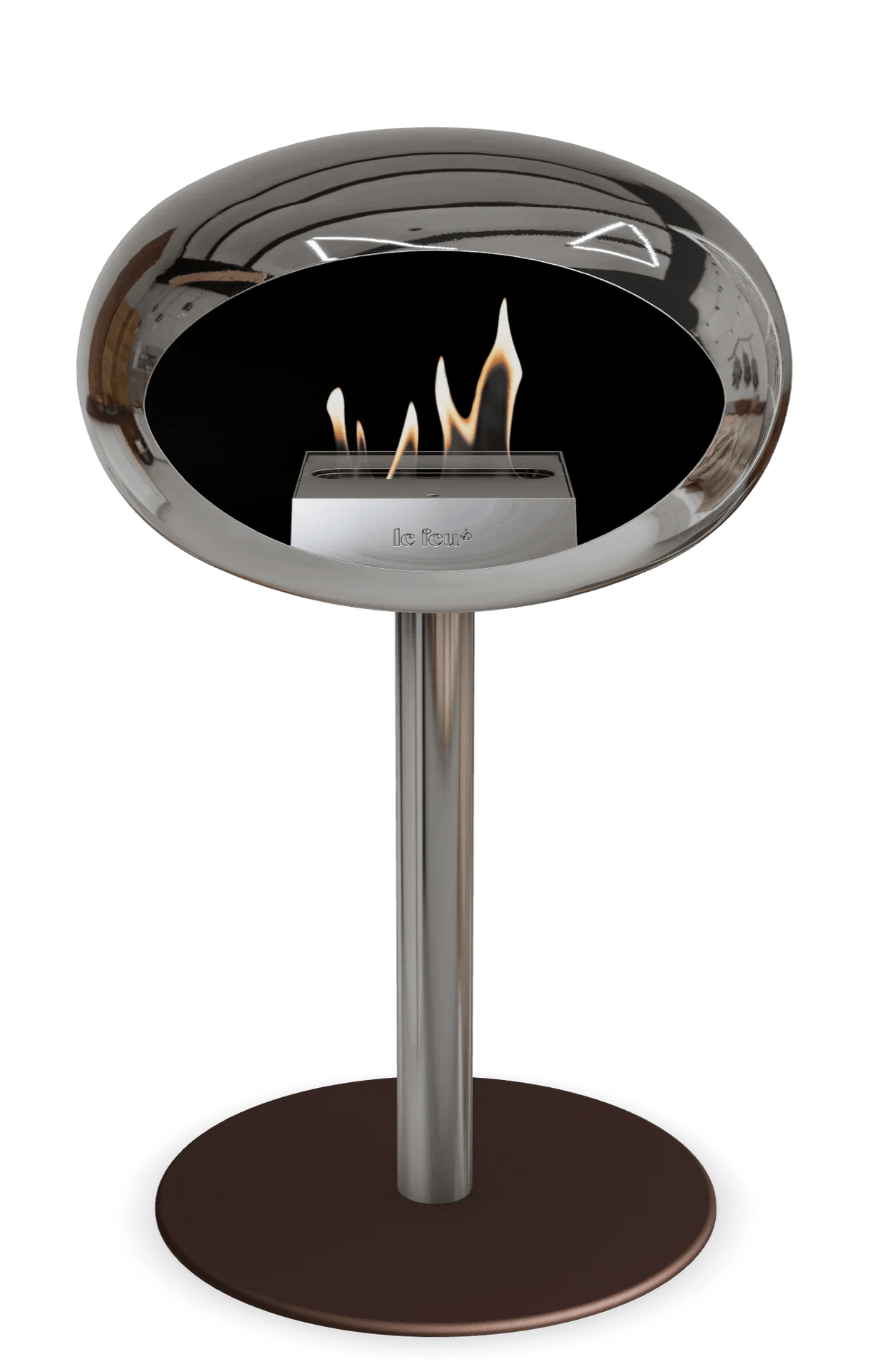 Le Feu - Dome Chromed Silver Ground Steel Low Pole - Fireplace - Majestic Patio