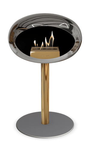 Le Feu - Dome Chromed Silver Ground Steel Low Pole - Fireplace - Majestic Patio