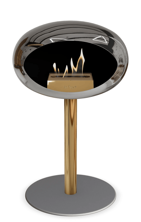 Le Feu - Dome Chromed Silver Ground Steel Low Pole - Fireplace - Majestic Patio