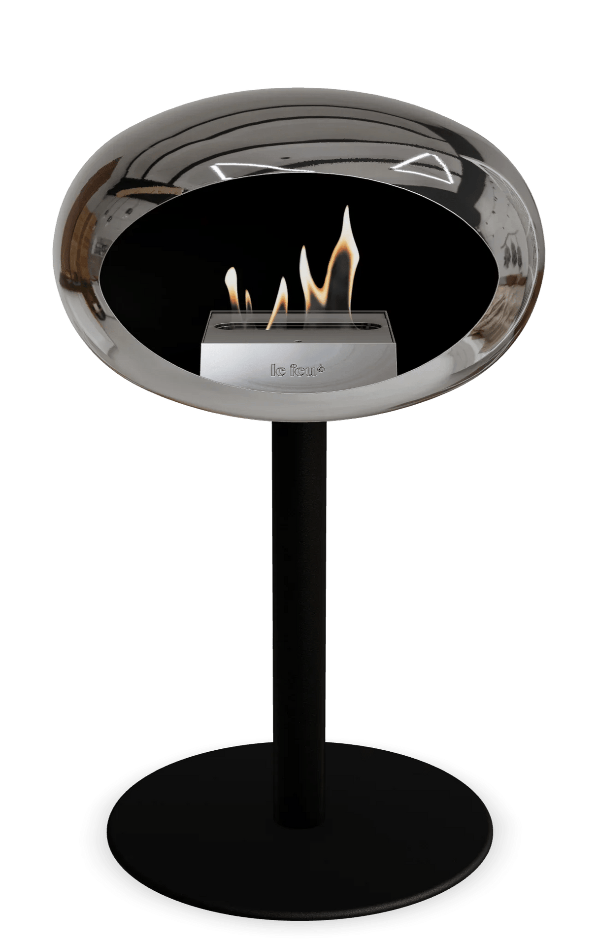 Le Feu - Dome Chromed Silver Ground Steel Low Pole - Fireplace - Majestic Patio