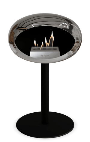 Le Feu - Dome Chromed Silver Ground Steel Low Pole - Fireplace - Majestic Patio