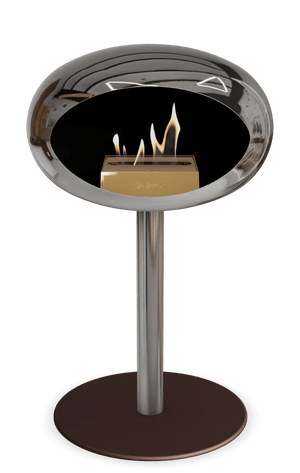 Le Feu - Dome Chromed Silver Ground Steel Low Pole - Fireplace - Majestic Patio