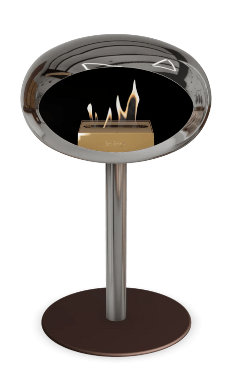 Le Feu - Dome Chromed Silver Ground Steel Low Pole - Fireplace - Majestic Patio