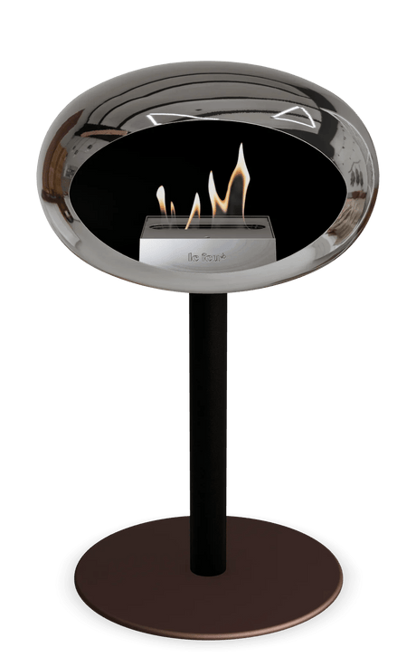 Le Feu - Dome Chromed Silver Ground Steel Low Pole - Fireplace - Majestic Patio