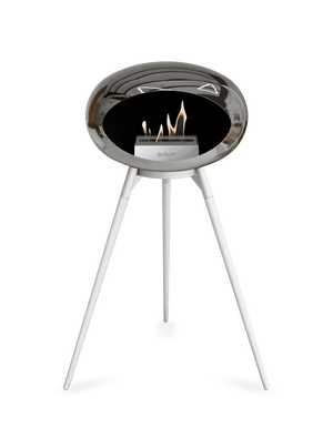 Le Feu - Dome Chromed Silver Ground Wood High - Fireplace - Majestic Patio