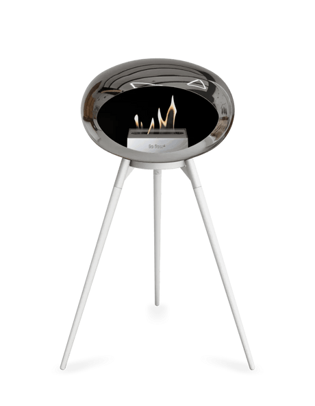 Le Feu - Dome Chromed Silver Ground Wood High - Fireplace - Majestic Patio