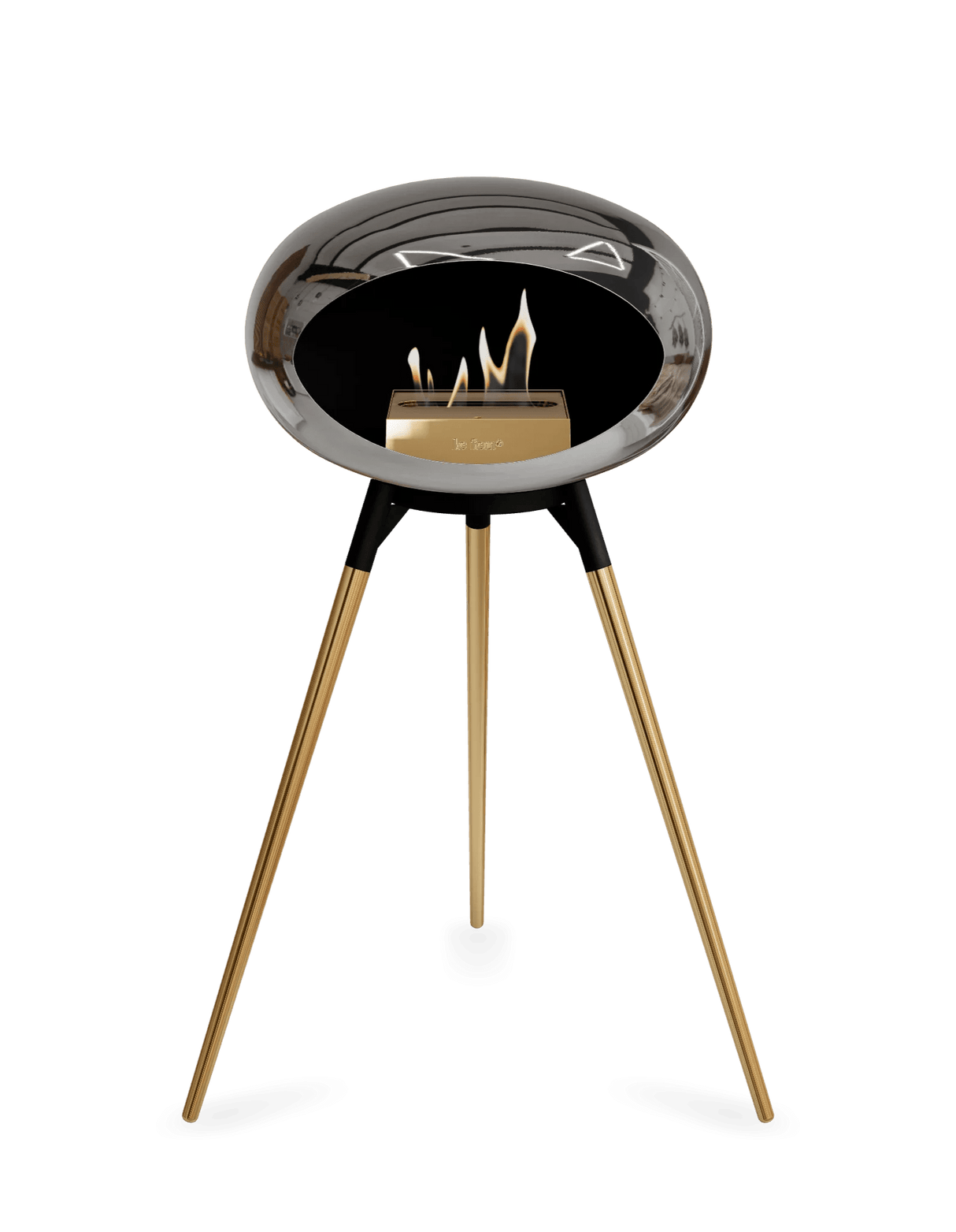 Le Feu - Dome Chromed Silver Ground Wood High - Fireplace - Majestic Patio