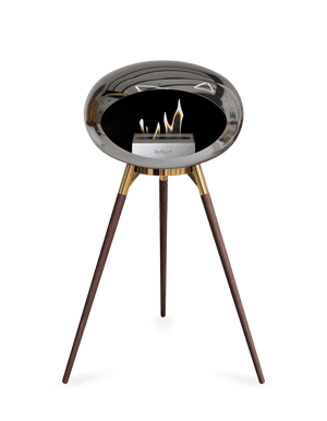 Le Feu - Dome Chromed Silver Ground Wood High - Fireplace - Majestic Patio