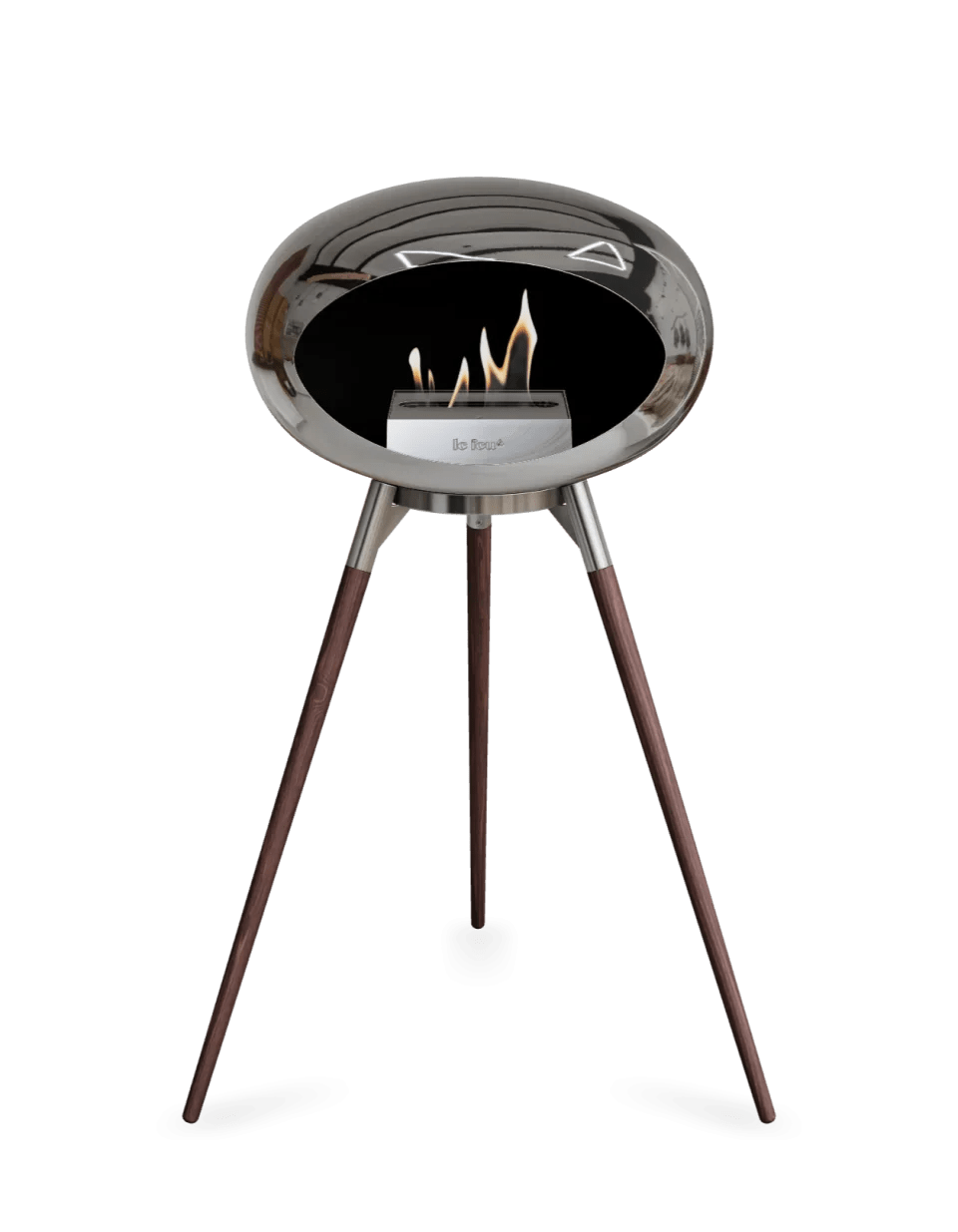 Le Feu - Dome Chromed Silver Ground Wood High - Fireplace - Majestic Patio