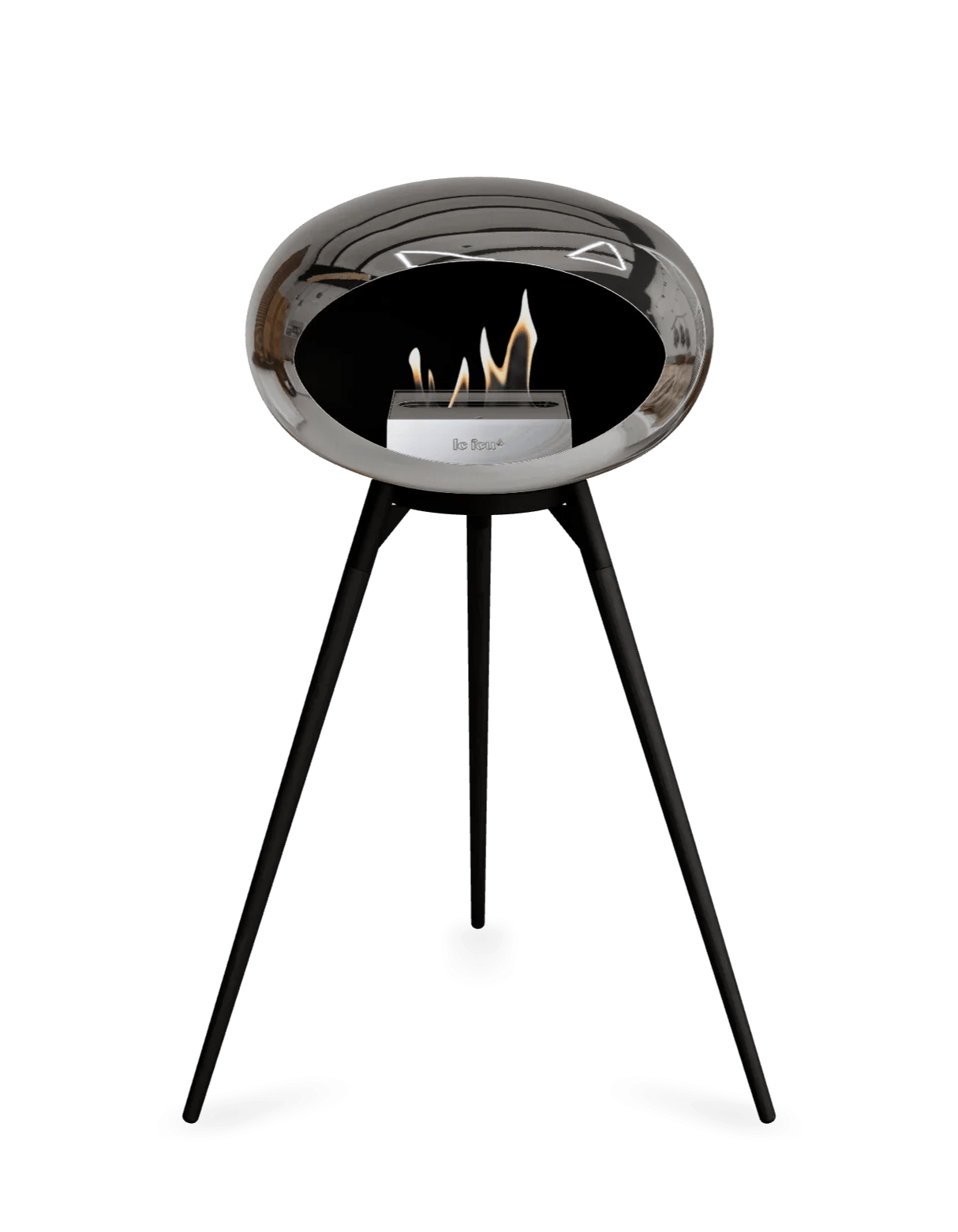 Le Feu - Dome Chromed Silver Ground Wood High - Fireplace - Majestic Patio